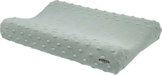 Meyco Baby Knots Aankleedkussenhoes - Stone Green - 50x70cm - Katoen