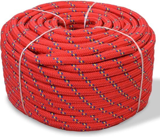 vidaXL Boot touw 14 mm 250 m polypropyleen rood