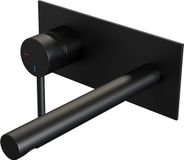 Brauer Black Edition Inbouw Wastafelmengkraan met Rechte Uitloop en Afdekplaat Model A2 Mat Zwart