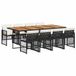 vidaXL 9-delige Tuinset Poly Rattan Zwart