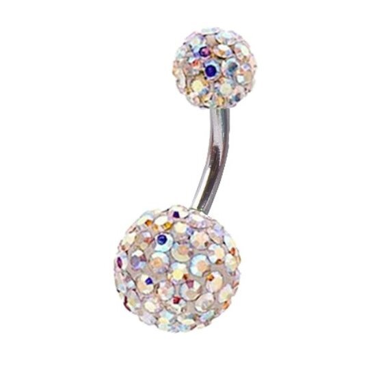 Fako BijouxÂ® - Navelpiercing - Disco Dots Duo - Wit MC