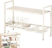 Non-branded Under-cabinet Organizer - Kitchen Rack Cabinet - Kitchen Storage - Adjustable Frame - 12.5D x 27W cm - Black