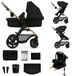 Kinderkraft MOOV 2 4-in-1 Kinderwagen – Reiswieg, Wandelwagen & MINK PRO i-Size Autostoel – Zwart