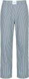 Studio Untold Dames Broek Wijde Pijpen Strepen Patch Elastische Tailleband Donkergroen Maat 48