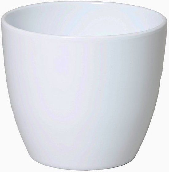Floran Plantenpot - wit - glanzend - keramiek - 13 x 12 cm - rond