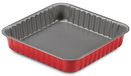 Guardini Rossana 2.0, vierkante vorm 24 x 24 cm, staal met antiaanbaklaag, kleur rood/grijs, roestvrij staal