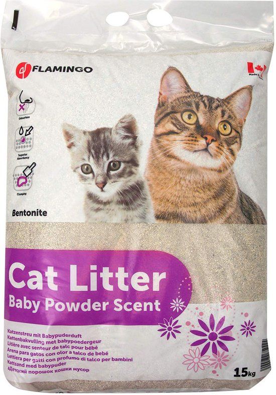 FLAMINGO Kattenbakvulling Babypoeder 14kg