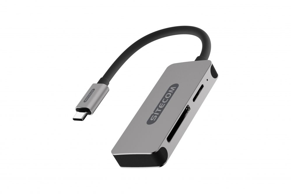 Sitecom MD-066 USB-C Card Reader - SD & MicroSD - Black/Grey