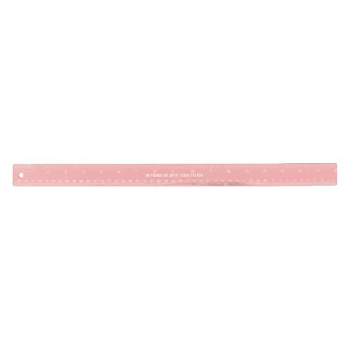Craftelier - Metalen liniaal 45 cm (18") kleur roze | kurkvoet - centimeter en inch