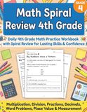 Math Spiral Review 4th Grade: Daily Math Practice 4th Grade Workbook