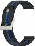 By Qubix - Smartwatch bandje voor Garmin Forerunner 55 / 70 / 165 / 170 / 245 / 570 (42mm) / 645 - Dot Pattern - Zwart met blauw - 20mm