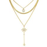 Lulu & Jane Ketting goudgeel / transparant