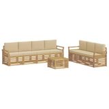 vidaXL - Sofa-Sets - 8 - st - Wit - en - Beige - Polyester