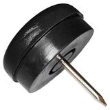 Adsamm PGR-N-BL-25-100 PGR-N-BL-25 100 x kunststof glijders met buffer en spijker, zwart, Ø 25 mm
