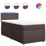 VidaXL Boxspringbed met matras, donkerbruin, 180x200 cm, gestoffeerd