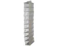Kipit Kledingkast organizer - 10 vaks - grijs - 15 x 28 x 118 cm