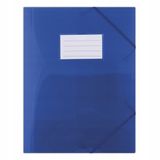 DONAU PP Map A4 480mic 3-kleppen Blauw met Elastiek