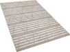 Beliani AHIRLI Laagpolig vloerkleed Beige Katoen 120 x 180 cm