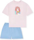 SCHIESSER Meisjes pyjama kort Gestreept Katoen Rose 140