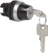 Baco BACO BAL21LF00 L21LF00 Interrupteur à clé, bague frontale en plastique, chromé 1 x 90 °