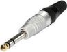 Hicon HI-J63S Jackplug 6.35 mm Stekker, recht Aantal polen: 3 Stereo Zilver 1 stuk(s)