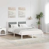 Maison Exclusive - Cadre de lit gris clair 150 x 200 cm Bois de pin massif