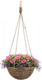 Mica Decorations Hangmand - D40 x H20 cm - Gevlochten Wilg - Hangende Plantenbak met Ketting