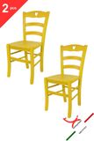t m c s Tommychairs Cuore - Eetkamerstoelen - Set van 2 - Geel - Hout