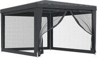 vidaXL Partytent met 4 mesh zijwanden 3x4 m HDPE antracietkleurig