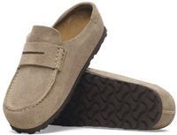 Birkenstock Naples Wrapped Suède Taupe Smal voetbed - Maat 44