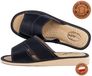 Slippers dames, cuir, cuir de vachette, noir, cousu main, confortable, taille 36