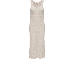 ONLY dames jurk - Maat L - Wolwit/Ecru - Mouwloos - Kniehoogte - Casual
