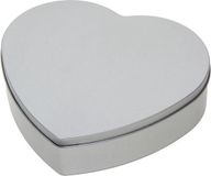Merkloos Hartje cadeau opbergblik/bewaarblik - 18 x 17 cm - Cadeauverpakking - zilver - Valentijn/bruiloft