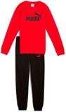 Puma Sweat Ess No.1 Logo Crew Sweat Suit Fl B - Fashion Wear - Kinderen - Rood - Katoen - Maat 176