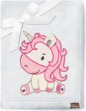 Be Mammy Babydeken - Dekbed - Kinderdeken - Wiegdeken - Dekentje Baby - 76 x 102 cm - Lichtgrijs - Eenhoorn