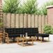 vidaXL - Salon de jardin en bois d'acacia avec 5 places assises - Naturel et noir