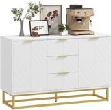 Homcom Dressoir - Hout - 120x40x76cm - Wit