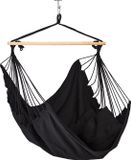 Relaxdays Hangstoel katoen, hangstoel met 2 kussens, tot 120 kg, binnen en buiten, kinderen en volwassenen, beige