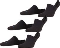 FALKE Cool Kick Bundle 3-Pack onzichtbaar effen materiaal multipack footies unisex zwart - maat 37-38