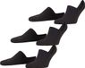 FALKE Cool Kick Bundle 3-Pack onzichtbaar effen materiaal multipack footies unisex zwart - maat 37-38