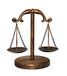 Vintage stijl metalen justitie weegschalen sieraden display, Weegschaal lade cosmetische organisator, sieraden opslag, unieke middenstuk standaard met houten basis ¨C brons