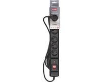 ActiveJet COMBO 6GN 3M Black Power Strip met snoer.