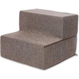 Best Pet Supplies Made in USA Opvouwbare huisdiertrap/trappen met CertiPUR-US gecertificeerd schuimbruin linnen, 2-stappen (H: 30,5 cm") (STF242-2)
