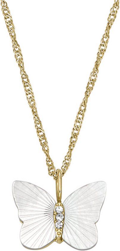 Fossil JF04424710 Damesketting - Goud/Parelmoer - Edelstaal - 40.60 cm