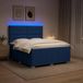 Maison Exclusive - lit boxspring LED avec matelas, bleu, 160 x 200 cm, rembourré