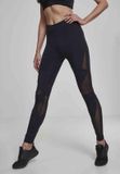 Urban Classics Triangle Tech Mesh Dames Legging - Zwart/Zwart - 5XL