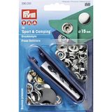 Prym Naaivrijdrukknoop sport camping 15mm zilver - 10st