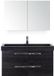 BES LED Seville Badmeubelset 100 cm - Black Oak - Wastafel Hardsteen Wit Lucca met Spiegelkast
