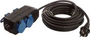 AS-Schwabe Stekkerdoos met 4 stopcontacten - 5 m kabel - IP44 - Zwart