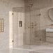 Brauer Void - Cabine de douche à porte battante - Verre clair - 90x140x200 cm - incl. Revêtement en verre - Or brossé PVD